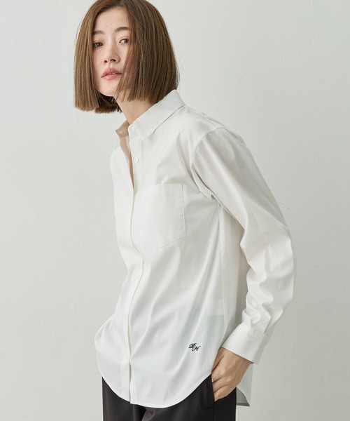 Petit Honfleur(プチオンフルール)の「【レイヤードスタイルに役立つ】レギュラーカラーシャツ【オフィスカジュアルにも◎】【追加生産】(シャツ/ブラウス・レディース・サックスブルー/ネイビー/ホワイト・11号/13号/9号)」の19枚目の写真