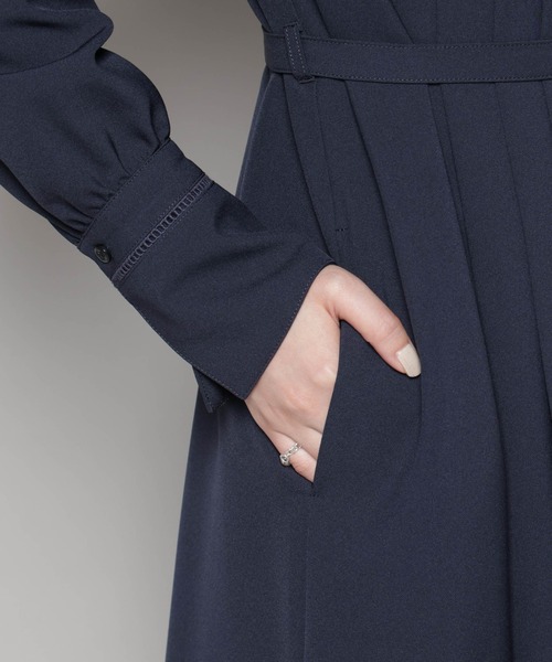 セール】ダブルクロスベルト付きタックワンピース（ワンピース）｜NANO