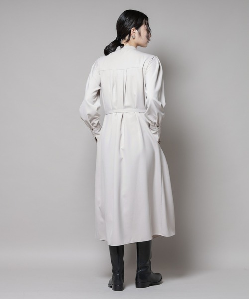 セール】ダブルクロスベルト付きタックワンピース（ワンピース）｜NANO