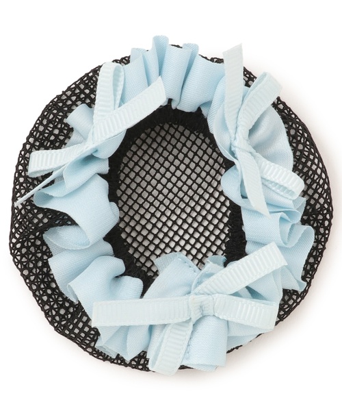 petit main（プティマイン）の「【バレエ】プチリボンシニヨンネット（その他ヘアアクセサリー・キッズ・サックスブルー/ライトピンク・F）」の2枚目の写真