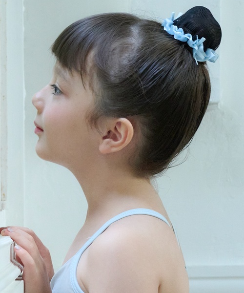 petit main（プティマイン）の「【バレエ】プチリボンシニヨンネット（その他ヘアアクセサリー・キッズ・サックスブルー/ライトピンク・F）」の5枚目の写真