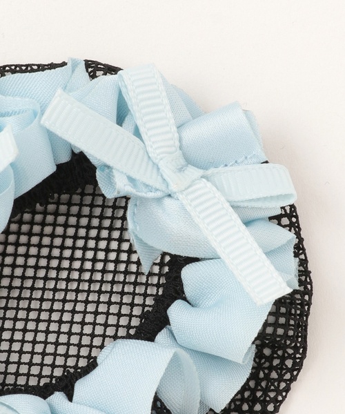 petit main（プティマイン）の「【バレエ】プチリボンシニヨンネット（その他ヘアアクセサリー・キッズ・サックスブルー/ライトピンク・F）」の3枚目の写真