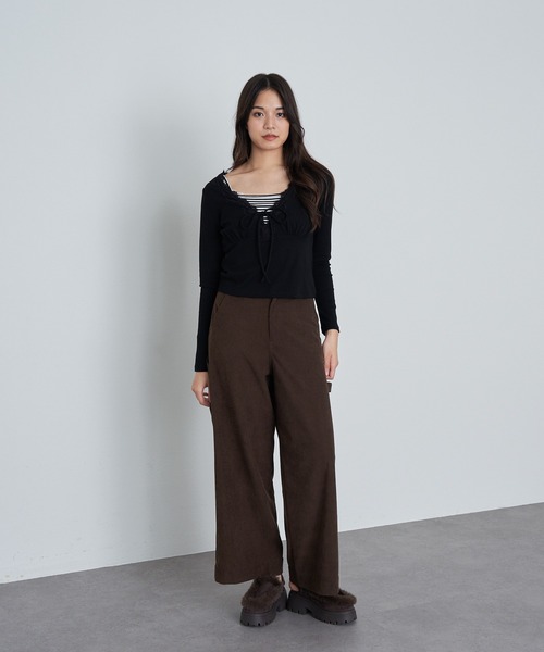 RAY CASSIN（レイカズン）の「レース切替ロングTシャツ（Tシャツ/カットソー・レディース・ブラック/ブラック系その他2/チャコールグレー/ブラウン系その他2/ベージュ系その他2・FREE）」の10枚目の写真