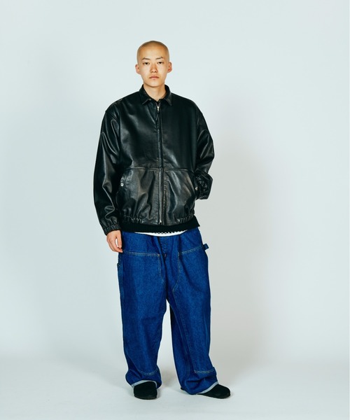 SUNNY  SPORTS（サニースポーツ）の「SUNNY SPORTS サニースポーツ / LEATHER SWING TOP スウィングトップ（ブルゾン・メンズ・ブラック系1/ブラック・MEDIUM/LARGE/X-SMALL）」の6枚目の写真