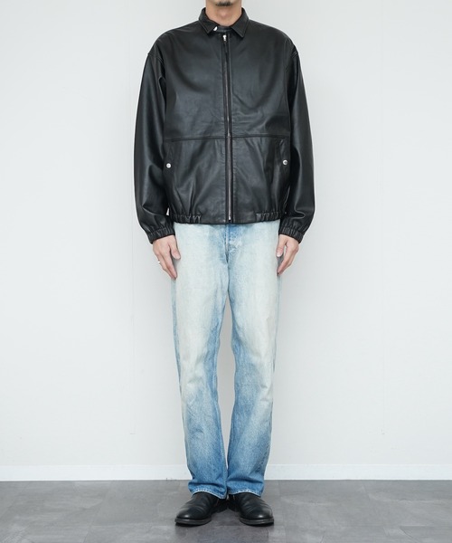 SUNNY  SPORTS（サニースポーツ）の「SUNNY SPORTS サニースポーツ / LEATHER SWING TOP スウィングトップ（ブルゾン・メンズ・ブラック系1/ブラック・MEDIUM/LARGE/X-SMALL）」の9枚目の写真