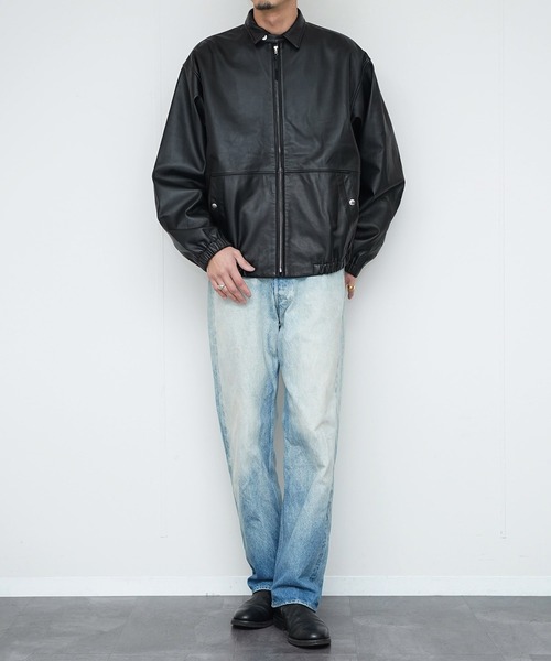 SUNNY  SPORTS（サニースポーツ）の「SUNNY SPORTS サニースポーツ / LEATHER SWING TOP スウィングトップ（ブルゾン・メンズ・ブラック系1/ブラック・MEDIUM/LARGE/X-SMALL）」の12枚目の写真