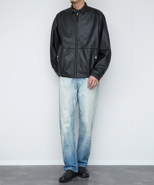 SUNNY  SPORTS（サニースポーツ）の「SUNNY SPORTS サニースポーツ / LEATHER SWING TOP スウィングトップ（ブルゾン・メンズ・ブラック系1/ブラック・MEDIUM/LARGE/X-SMALL）」の13枚目の写真