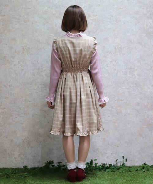 axes femme POETIQUE(アクシーズファムポエティック)の「サイドレースアップジャンドレ(ワンピース・レディース・キャメル/ワイン/グレー・MEDIUM)」の21枚目の写真