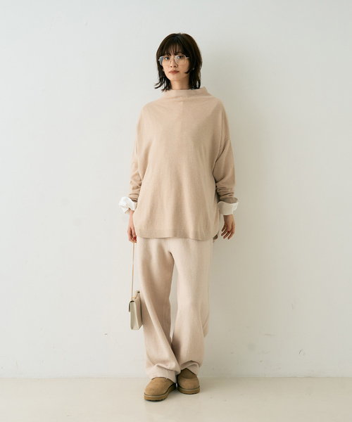 Rouge vif(ルージュヴィフ)の「ボトルネックポンチョライクニットプルオーバー(ニット/セーター・レディース・ネイビー/ベージュ/グレー・フリー)」の19枚目の写真