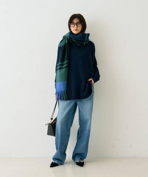 Rouge vif(ルージュヴィフ)の「ボトルネックポンチョライクニットプルオーバー(ニット/セーター・レディース・ネイビー/ベージュ/グレー・フリー)」の20枚目の写真