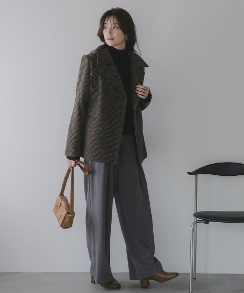 slattgir(スラットジール)の「高身長 ピーコート(トールサイズ)Essenave(ピーコート・レディース・グリーン系/ネイビー・TM/TL/TLL/T3L)」の4枚目の写真