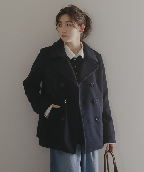 slattgir(スラットジール)の「高身長 ピーコート(トールサイズ)Essenave(ピーコート・レディース・グリーン系/ネイビー・TM/TL/TLL/T3L)」の13枚目の写真