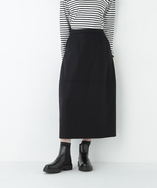 human woman（ヒューマンウーマン）の「◆ウールサキソニーコクーンスカート（スカート・レディース・ベージュ系その他2/ネイビー・SMALL/MEDIUM）」の4枚目の写真