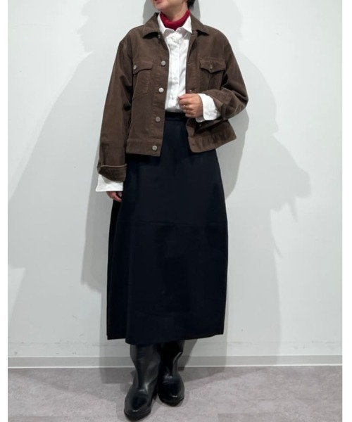 human woman（ヒューマンウーマン）の「◆ウールサキソニーコクーンスカート（スカート・レディース・ベージュ系その他2/ネイビー・SMALL/MEDIUM）」の3枚目の写真