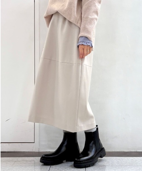 human woman（ヒューマンウーマン）の「◆ウールサキソニーコクーンスカート（スカート・レディース・ベージュ系その他2/ネイビー・SMALL/MEDIUM）」の6枚目の写真