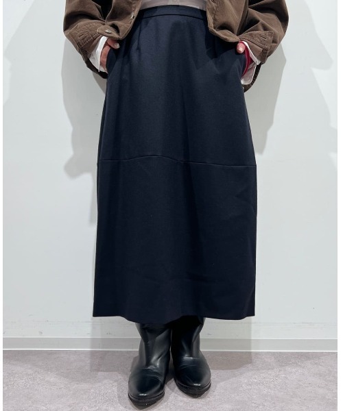 human woman（ヒューマンウーマン）の「◆ウールサキソニーコクーンスカート（スカート・レディース・ベージュ系その他2/ネイビー・SMALL/MEDIUM）」の7枚目の写真