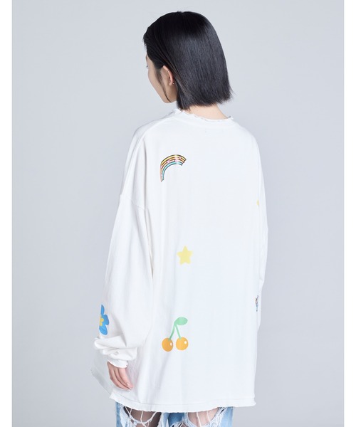 ハローキティコラボ（ハローキティコラボ）の「hello kitty x little sunny bite frill long tee（Tシャツ/カットソー・レディース・ホワイト/ピンク/ブラック・SMALL/MEDIUM）」の4枚目の写真