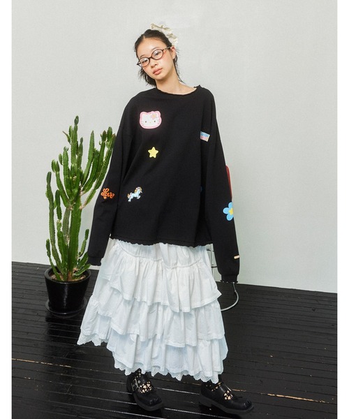 ハローキティコラボ（ハローキティコラボ）の「hello kitty x little sunny bite frill long tee（Tシャツ/カットソー・レディース・ホワイト/ピンク/ブラック・SMALL/MEDIUM）」の17枚目の写真