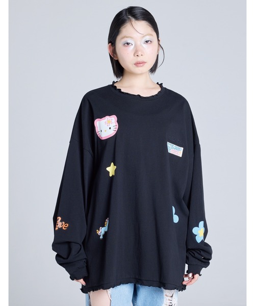 ハローキティコラボ（ハローキティコラボ）の「hello kitty x little sunny bite frill long tee（Tシャツ/カットソー・レディース・ホワイト/ピンク/ブラック・SMALL/MEDIUM）」の19枚目の写真