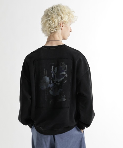 HARE(ハレ)の「ピグメントバックプリントスウェット(HARE)(スウェット・メンズ・ブラック/グレー/ブルー/レッド/ブラック系その他・MEDIUM/SMALL)」の3枚目の写真