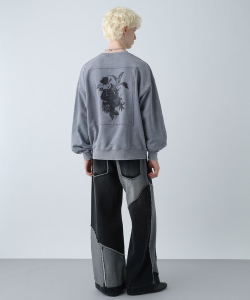 HARE(ハレ)の「ピグメントバックプリントスウェット(HARE)(スウェット・メンズ・ブラック/グレー/ブルー/レッド・MEDIUM/SMALL)」の9枚目の写真