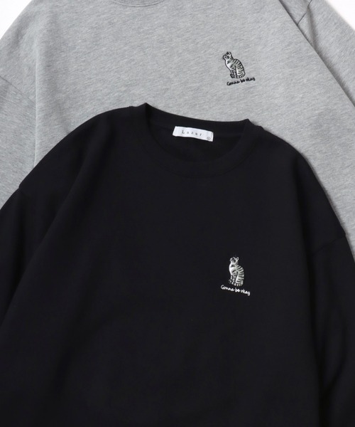 セール】Lazar 別注 Animal Embroidery Swest/オーバーサイズ 裏起毛