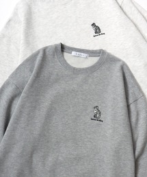 Lazar 別注 Animal Embroidery Swest/オーバーサイズ 裏起毛 アニマル柄 イヌ ネコ トラ ワンポイント刺繍 スウェット トレーナー/レディース メンズ