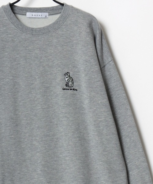 セール】Lazar 別注 Animal Embroidery Swest/オーバーサイズ 裏起毛