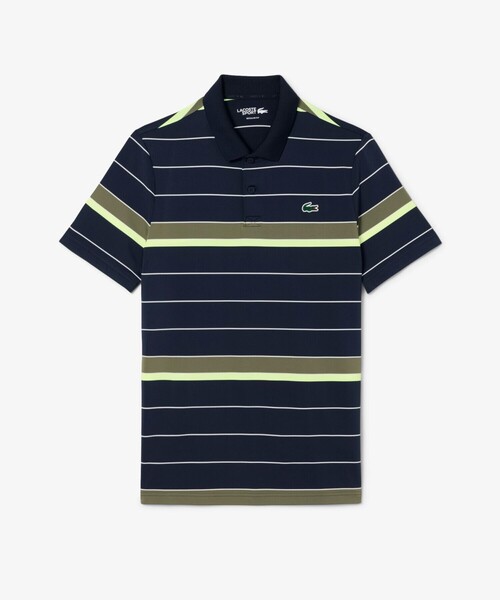 LACOSTE(ラコステ)の「ウルトラドライボーダーゴルフポロシャツ(ポロシャツ・メンズ・グリーン/ネイビー・3/4/5)」の2枚目の写真
