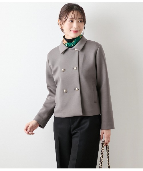 NEWYORKER(ニューヨーカー)の「【ウォッシャブル】エアクッションダンボール ダブルブレストジャケット(その他アウター・レディース・ネイビー/ダークグレー・M/L)」の2枚目の写真
