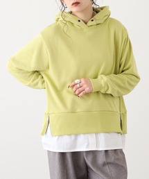 T/C裏毛布帛使いフーディPO