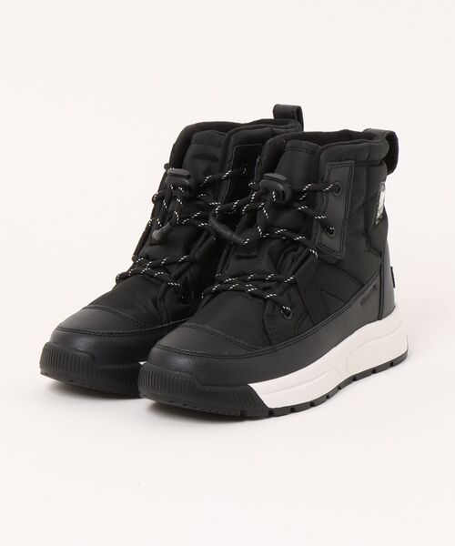 SOREL(ソレル)の「SOREL ソレル YOUTH WHITNEY 3 MID WP【防水/防寒/降雪地】キッズブーツ(ユースウィットニー3ミッドウォータープルーフ)(ブーツ・キッズ・ブラック/サンドベージュ・24.0cm/23.0cm/22.0cm/21.0cm)」の1枚目の写真