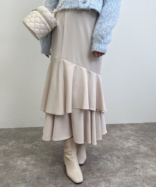 INGNI(イング)の「バックレースアップアシメティアードスカート(スカート・レディース・ライトベージュ/ブラック/ボルドー・FREE)」の11枚目の写真