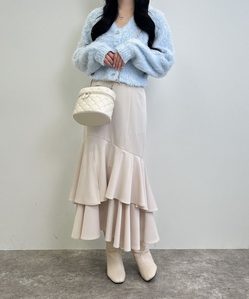 INGNI(イング)の「バックレースアップアシメティアードスカート(スカート・レディース・ライトベージュ/ブラック/ボルドー・FREE)」の13枚目の写真