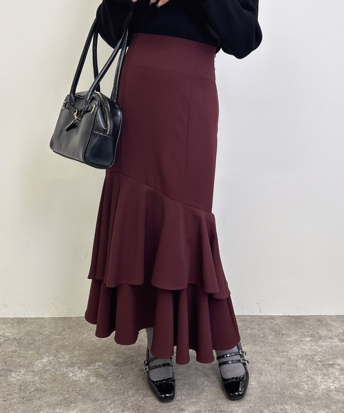 INGNI(イング)の「バックレースアップアシメティアードスカート(スカート・レディース・ライトベージュ/ブラック/ボルドー・FREE)」の15枚目の写真