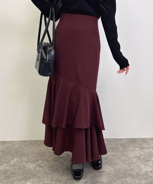 INGNI(イング)の「バックレースアップアシメティアードスカート(スカート・レディース・ライトベージュ/ブラック/ボルドー・FREE)」の17枚目の写真