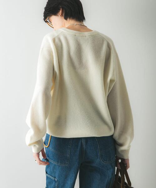 セール】ウール100 Vネックルーズソフトニット（ニット/セーター