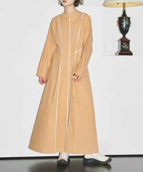 BASERANGE(ベースレンジ)の「BASERANGE NIKA DRESS DRNI-PO-WI25:ワンピース(ワンピース・レディース・ブラウン・SMALL)」の1枚目の写真