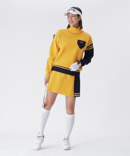 セール】【PING APPAREL】サイドプリーツバイカラースカート ＜LADIES