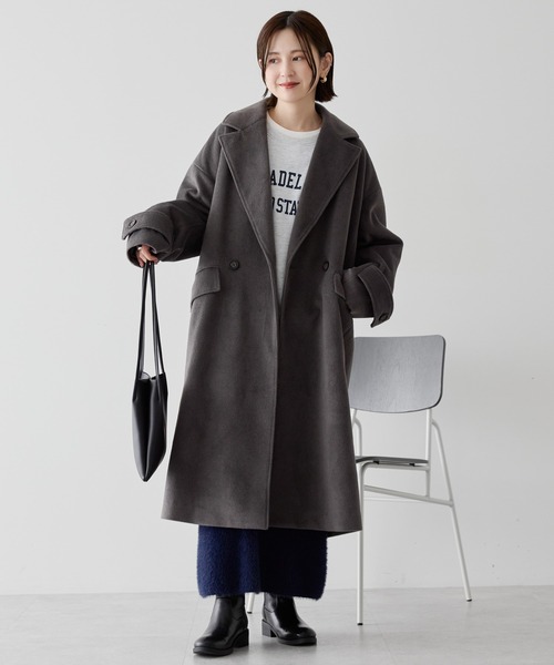 AMERICAN HOLIC（アメリカンホリック）の「ルーズチェスターコート（その他アウター・レディース・チャコールグレー/ライトベージュ/ミント・L/M）」の2枚目の写真