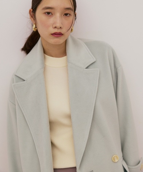 AMERICAN HOLIC（アメリカンホリック）の「ルーズチェスターコート（その他アウター・レディース・チャコールグレー/ライトベージュ/ミント・L/M）」の3枚目の写真