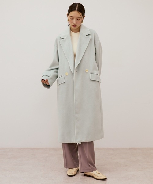 AMERICAN HOLIC（アメリカンホリック）の「ルーズチェスターコート（その他アウター・レディース・チャコールグレー/ライトベージュ/ミント・L/M）」の20枚目の写真