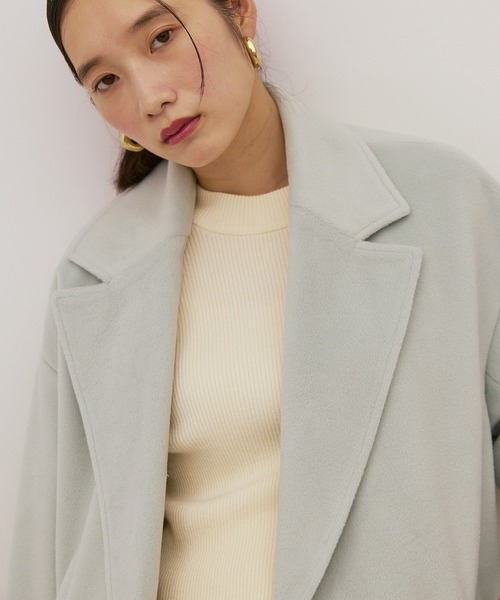 AMERICAN HOLIC（アメリカンホリック）の「ルーズチェスターコート（その他アウター・レディース・チャコールグレー/ライトベージュ/ミント・L/M）」の22枚目の写真