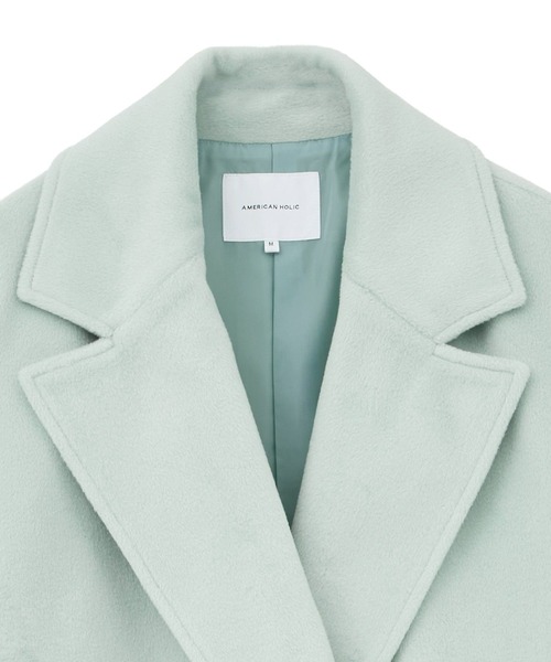 AMERICAN HOLIC（アメリカンホリック）の「ルーズチェスターコート（その他アウター・レディース・チャコールグレー/ライトベージュ/ミント・L/M）」の14枚目の写真