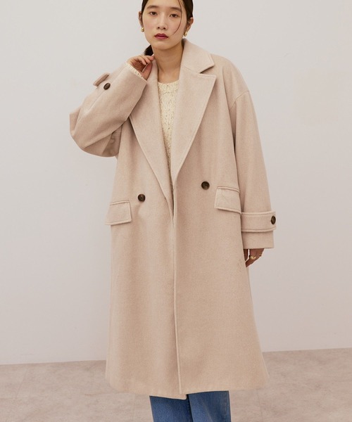 AMERICAN HOLIC（アメリカンホリック）の「ルーズチェスターコート（その他アウター・レディース・チャコールグレー/ライトベージュ/ミント・L/M）」の5枚目の写真