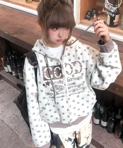 GEMEDA（ジェメダ）の「【秋冬新作】スター総柄ロゴジップパーカー