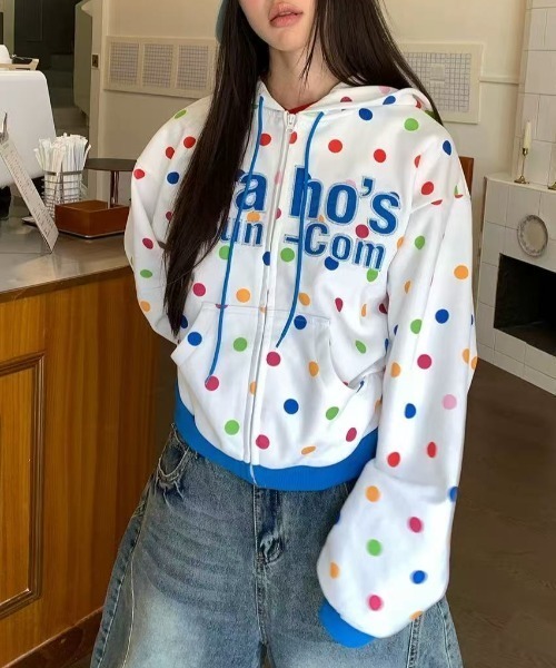 セール】【秋冬新作】スター総柄ロゴジップパーカー（パーカー