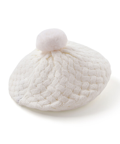 BeBe（ベベ）の「【お揃い】ポコポコニットベレー帽（ハンチング/ベレー帽・キッズ・オフホワイト/ピンク・M/S）」の8枚目の写真