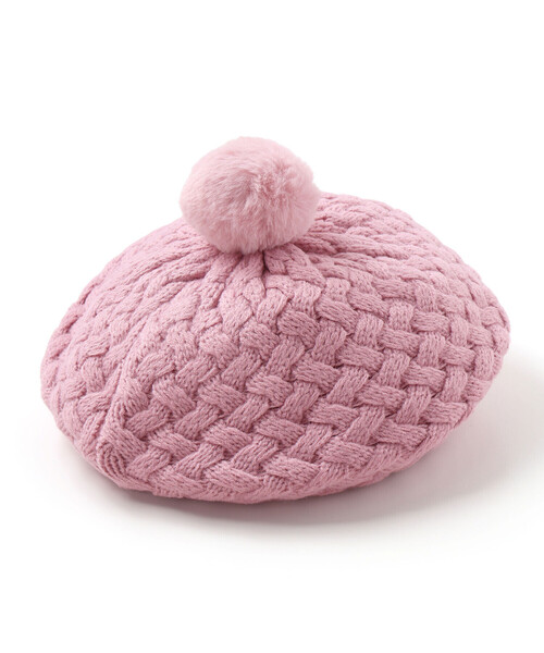 BeBe（ベベ）の「【お揃い】ポコポコニットベレー帽（ハンチング/ベレー帽・キッズ・オフホワイト/ピンク・M/S）」の10枚目の写真