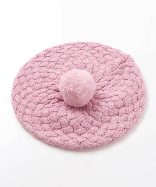 BeBe（ベベ）の「【お揃い】ポコポコニットベレー帽（ハンチング/ベレー帽・キッズ・オフホワイト/ピンク・M/S）」の11枚目の写真